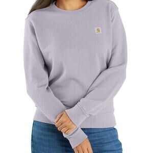 Carhartt Sweatshirt Women Purple Relaxed Fit Midweight Crew Neck Logo XS